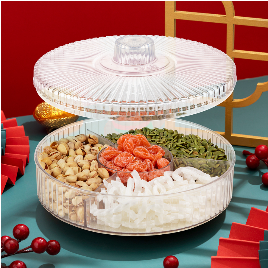 Khay mứt tròn 4 ngăn Hokori Chính Hãng Việt Nhật (mã 5635-1)