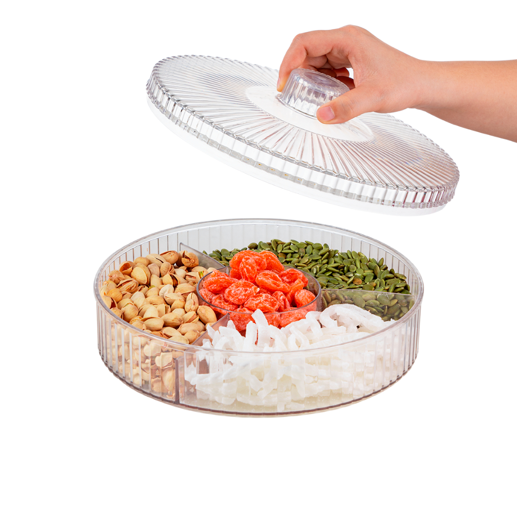 Khay mứt tròn 4 ngăn Hokori Chính Hãng Việt Nhật (mã 5635-1)