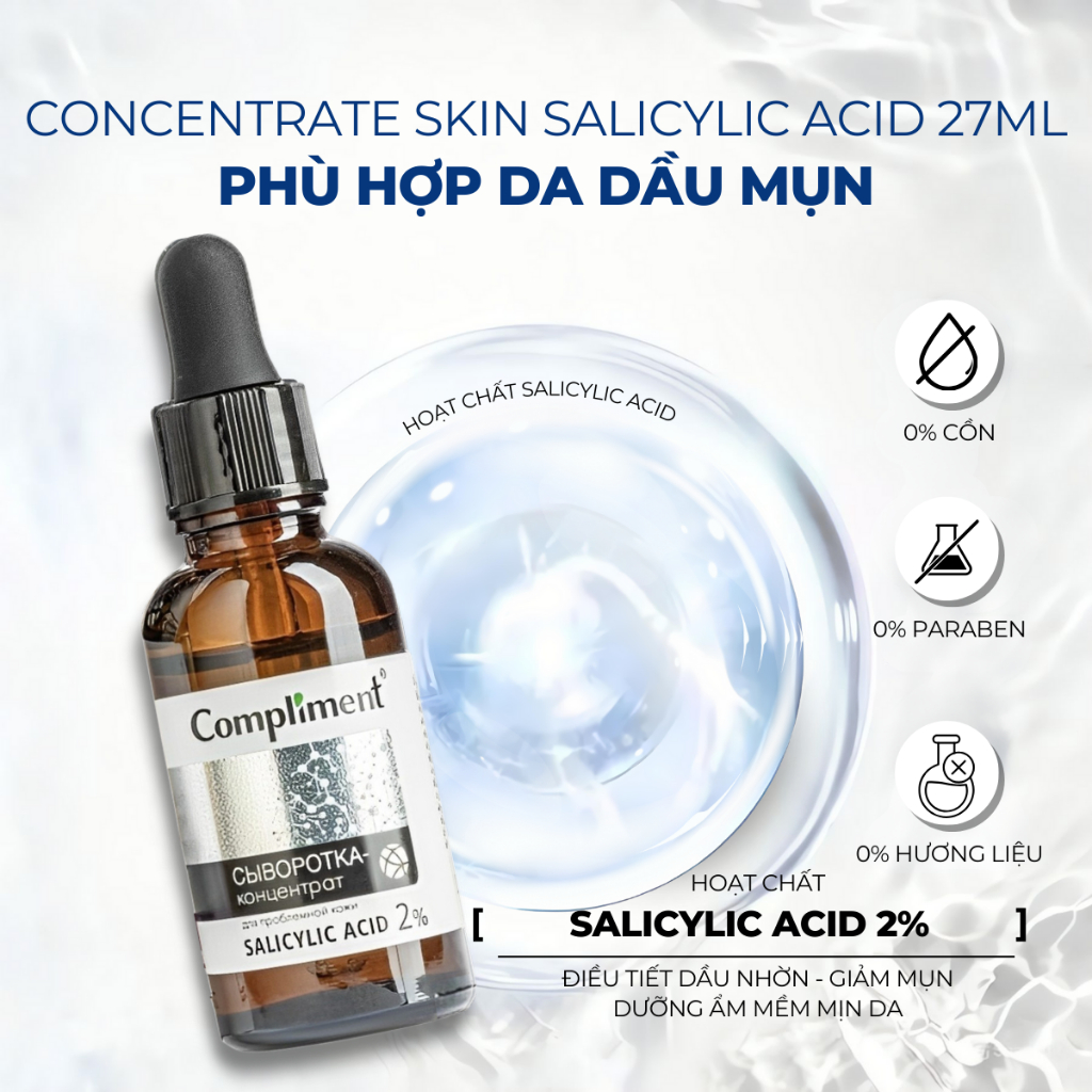 Ảnh Serum Dưỡng Da BHA Compliment Skin Salicylic Acid Se Khít Lỗ Chân Lông, Kiềm Dầu, Giảm Mụn 27ml 3