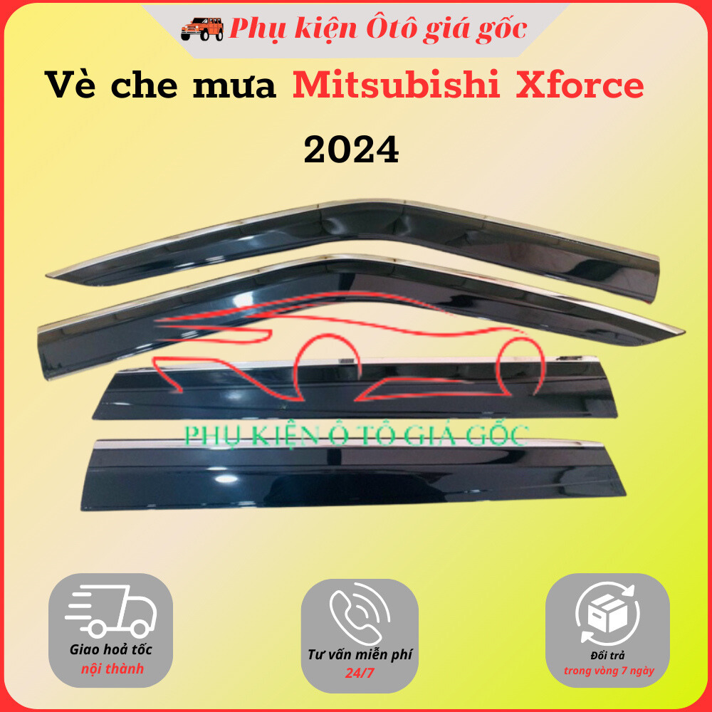 Vè che mưa Mitsubishi Xforce 2024+, Chỉ INOX  cao cấp, dày dặn, sáng bóng