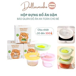 Hộp đựng đồ ăn dặm, hộp thủy tinh, giúp bảo quản đồ ăn cho bé