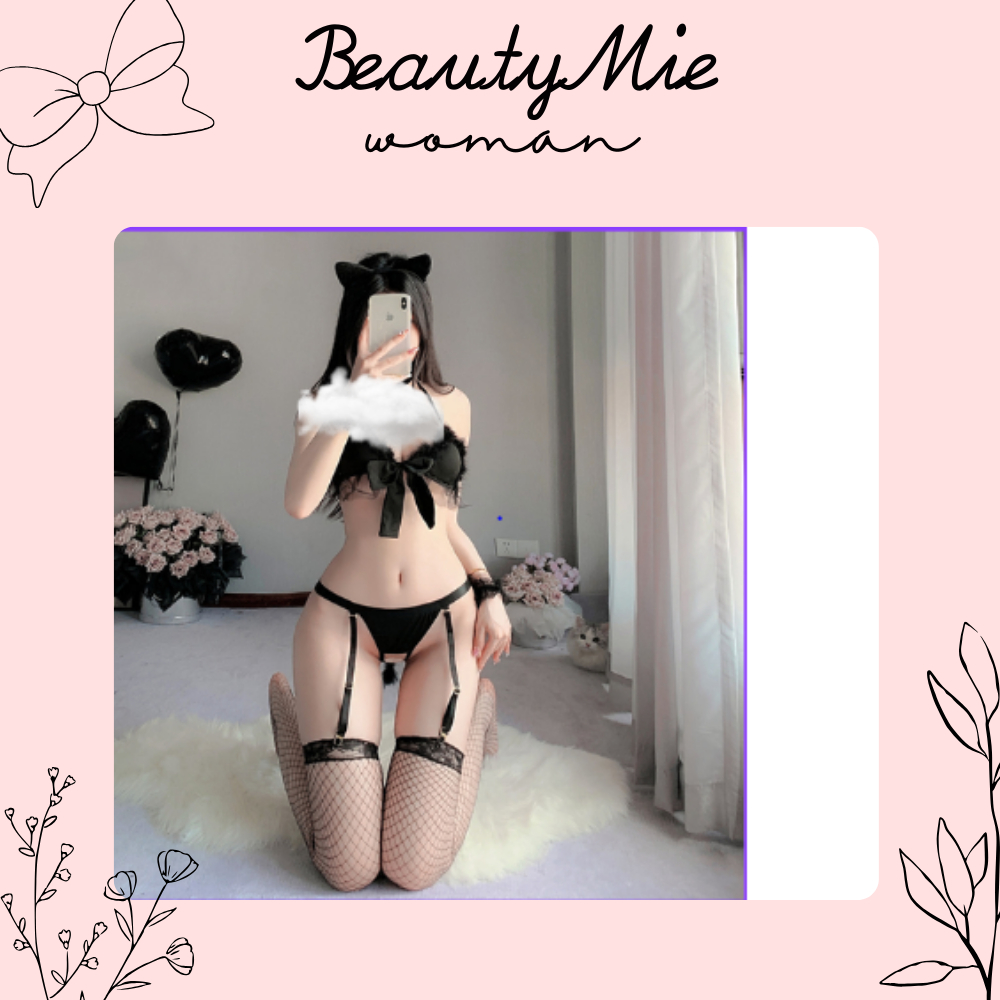 Cosplay 5 Chi Tiết Mèo Nhỏ Sexy Quến Rũ Dễ Thương. Đồ Ngủ sexy Đáng Yêu-DN11