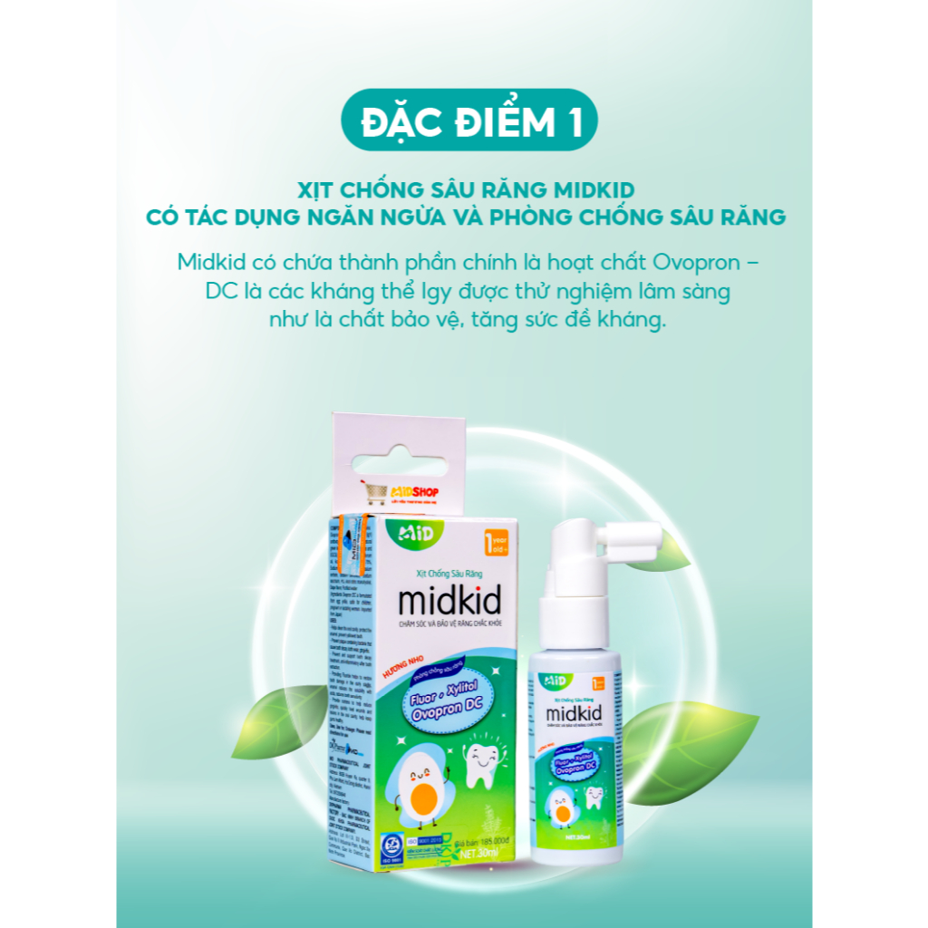 Ảnh Combo 4 hộp Xịt chống sâu răng Midkid vị nho 30ml - Tặng bàn chải điện + Bóng hơi 3