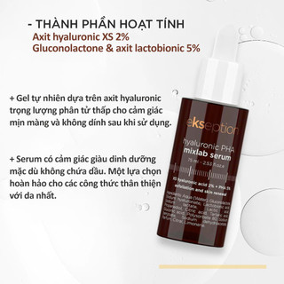 Tinh chất giúp giảm nếp nhăn, cải thiện độ đàn hồi cho da Ekseption Hyaluronic PHA mixlab serum 75ml