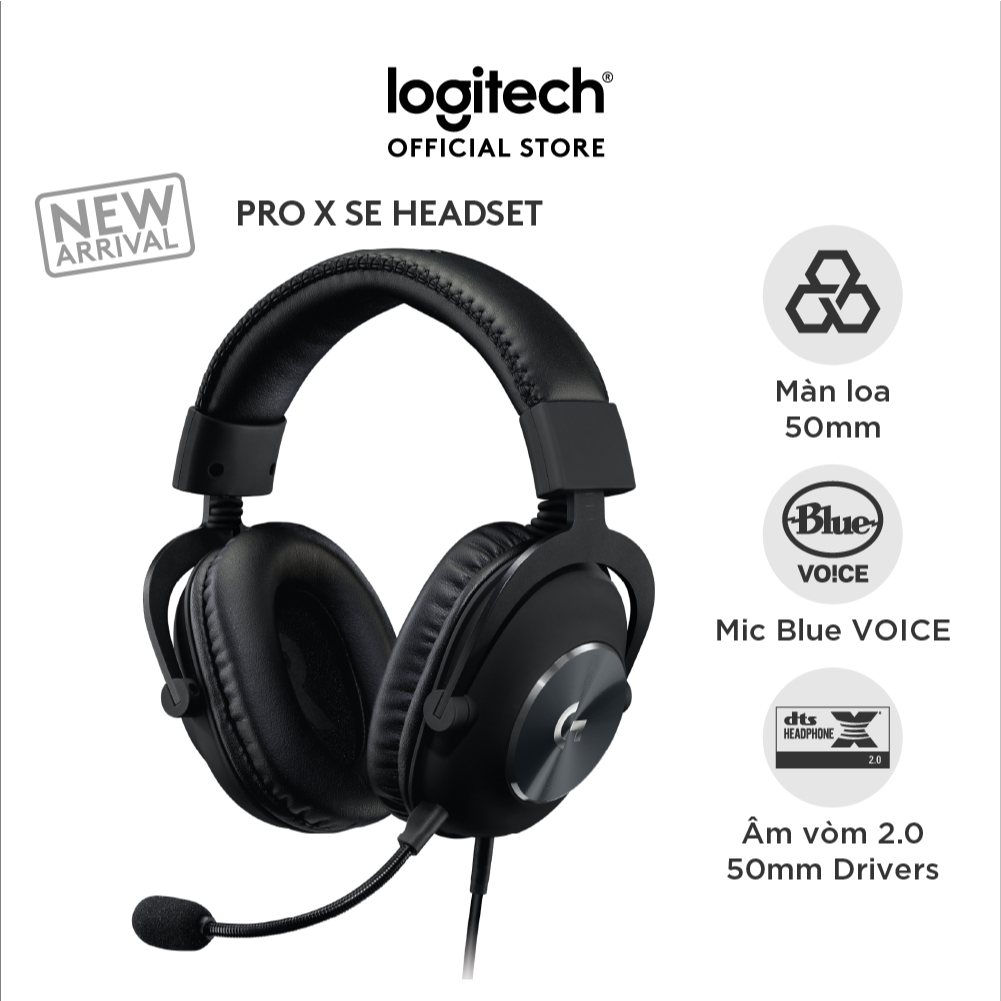 Tai nghe gaming có dây Logitech G Pro X SE, Mic tháo rời, âm vòm 7.1 ...