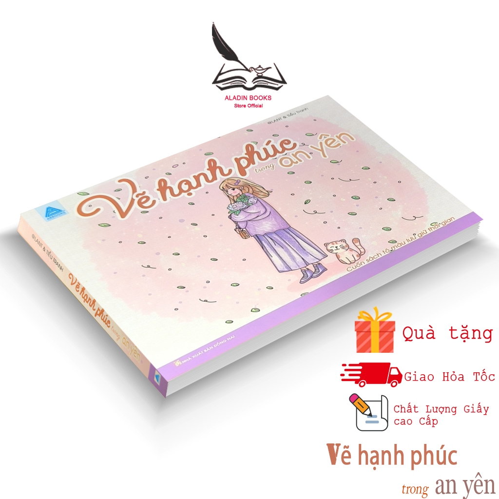 Sách- Vẽ Hạnh Phúc Trong An Yên-Lant-Tiểu Tranh-Chất Liệu Giấy Cao Cấp
