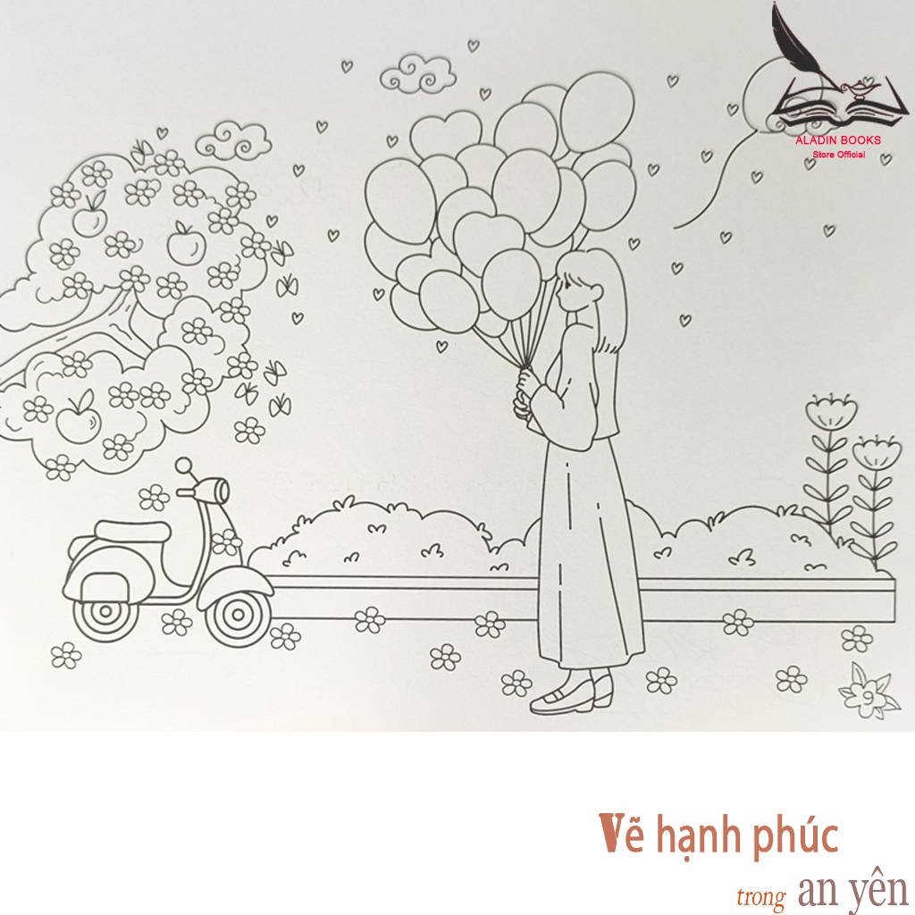 Sách- Vẽ Hạnh Phúc Trong An Yên-Lant-Tiểu Tranh-Chất Liệu Giấy Cao Cấp