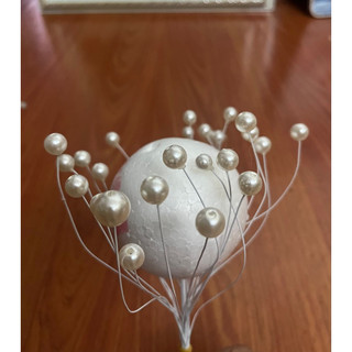 Set hạt ngọc trai làm nhuỵ hoa khổng lồ và đồ handmade