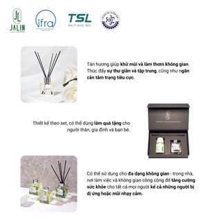 Bộ sản phẩm Tinh dầu nước hoa JALIN kèm lọ thủy tinh và que - Lọ vuông/tròn dung tích 100ml