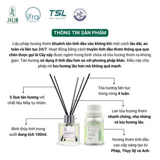 Bộ sản phẩm Tinh dầu nước hoa JALIN kèm lọ thủy tinh và que - Lọ vuông/tròn dung tích 100ml