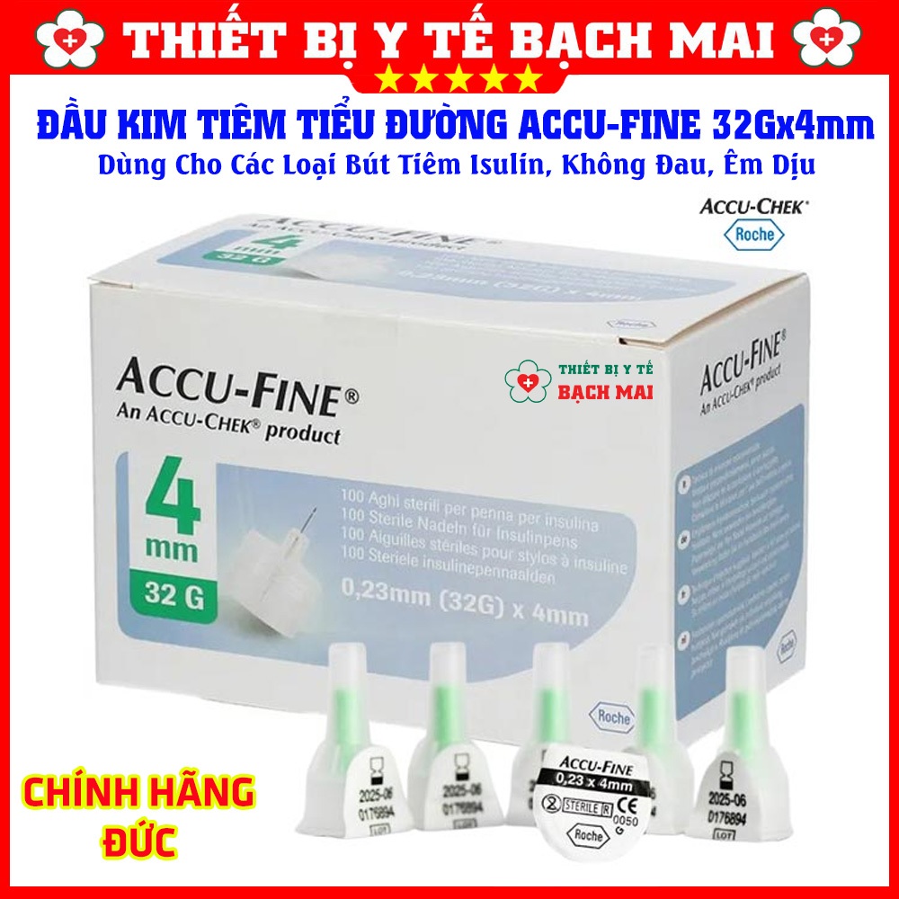 Đầu Kim Tiêm Tiểu Đường Isulin Accu-Fine 32G 4mm Dùng Cho Các Loại Bút ...