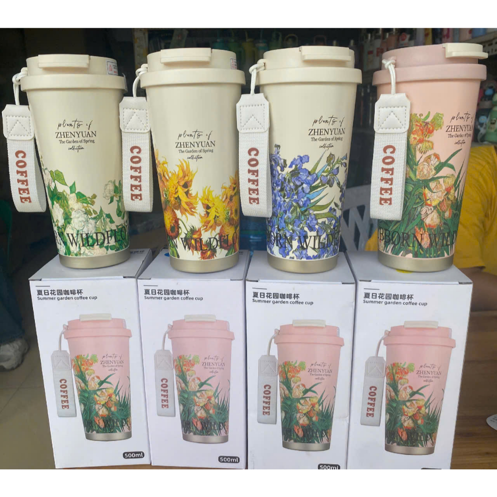 Cốc Giữ Nhiệt Hoa Lá Cành Dung Tích 500Ml  Inox 304  - Ly cà phê văn phòng