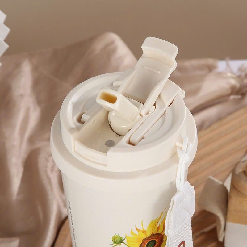 Cốc Giữ Nhiệt Hoa Lá Cành Dung Tích 500Ml  Inox 304  - Ly cà phê văn phòng