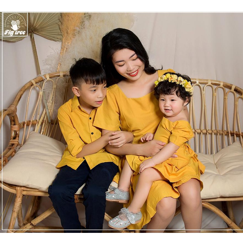 Combo Gia Đình Fig Tree Màu Vàng Tươi Sáng (Hàng Thiết Kế Full Size -Kèm Feedback )