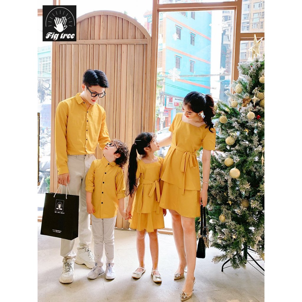 Combo Gia Đình Fig Tree Màu Vàng Tươi Sáng (Hàng Thiết Kế Full Size -Kèm Feedback )