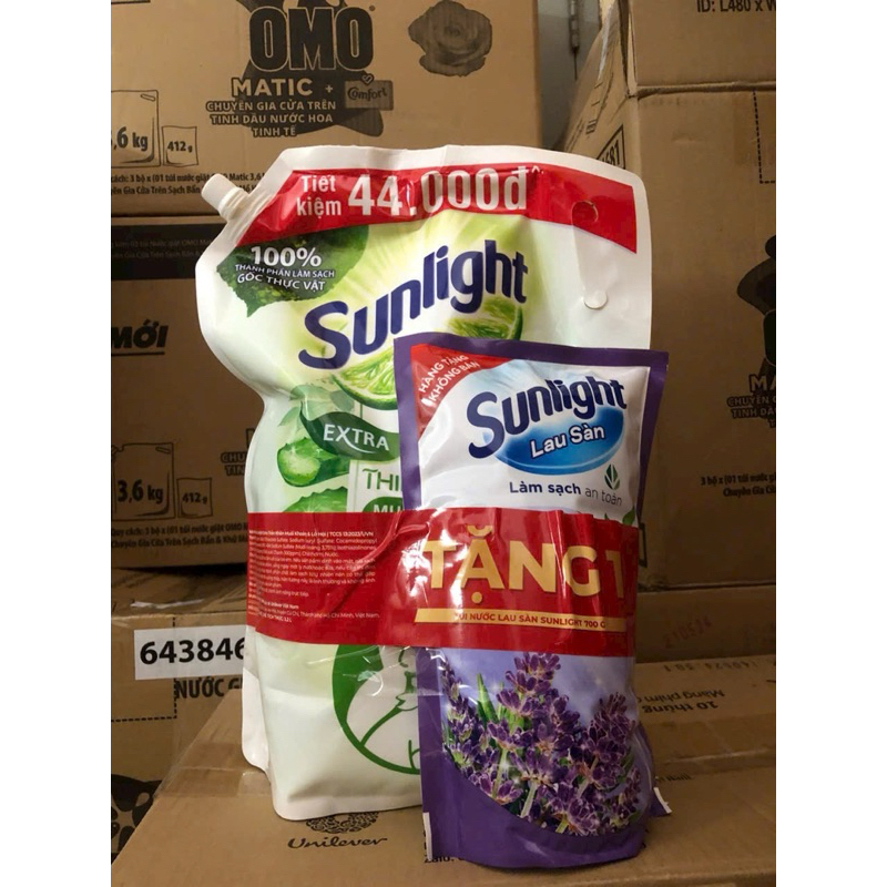 túi Nước Rửa Chén Bát Sunlight Thiên Nhiên Gừng / chanh / trà xanh / thiên nhiên Túi 3.3kg