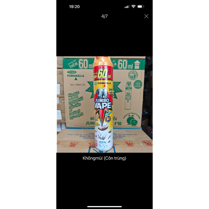 Bình xịt Muỗi & Côn Trùng JUMBO 600ml tặng