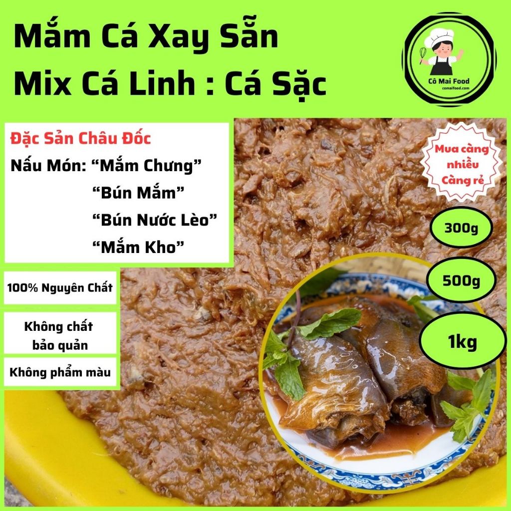 Mắm Cá Xay Sẵn | Mix 1:1 Cá Linh Và Cá Sặc | Hũ 300g, 500g, 1kg | Cô ...