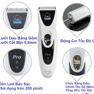 Tông Đơ Cắt Tỉa Lông Chó Mèo Disney Duck CP 6800 Pro Dễ Dàng Sử Dụng, Thoải Mái Cho Pet Pet Kool