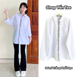 Áo sơ mi đồng phục phối sọc kẻ caro Yến Tee Shop , chất mát ,mặc đi học , đi chơi #1018