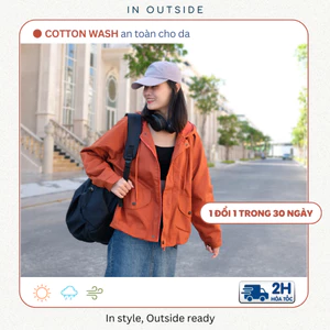 Áo khoác dù nữ In Outside 2 lớp, ngăn tia UV, form rộng thoải mái, có túi trong, phù hợp mọi mùa (2 lớp)