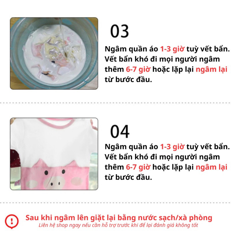 Hộp Tẩy Quần Áo Màu Đánh Bay Vết Mốc Ố Vàng Quần Áo Lọ Thuốc Tẩy Quần Áo Không Lo Bị Phai Màu An Toàn Cho Em Bé