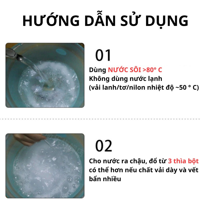 Hộp Tẩy Quần Áo Màu Đánh Bay Vết Mốc Ố Vàng Quần Áo Lọ Thuốc Tẩy Quần Áo Không Lo Bị Phai Màu An Toàn Cho Em Bé