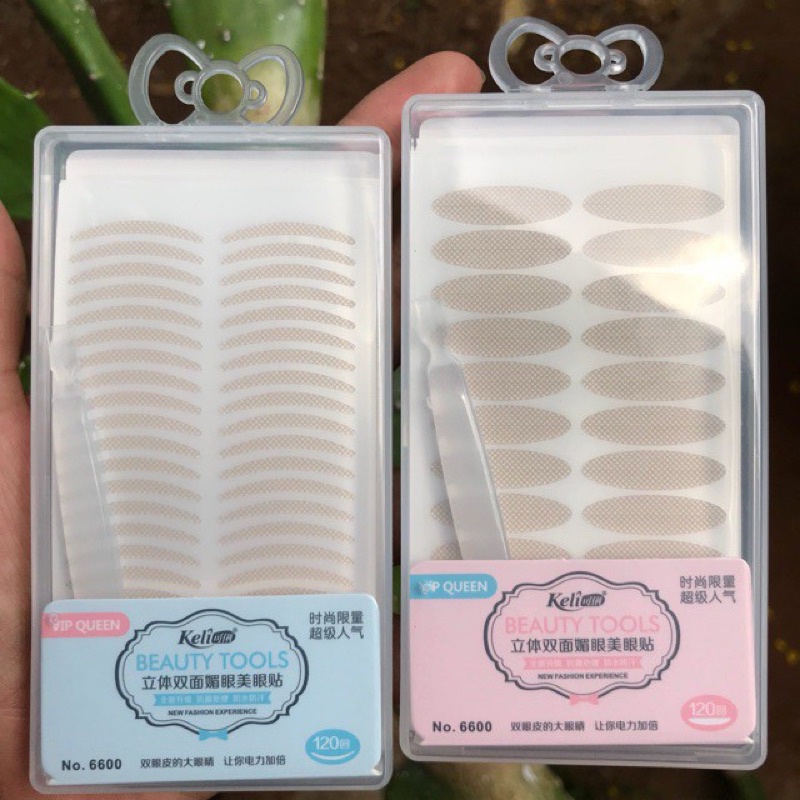 Set dán mí lưới Keli 120 cặp sẵn keo màu da. Giúp việc trang điểm mắt dễ dàng thuận lợi.
