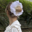 Dây buộc tóc ren trắng vải cotton to cỡ lớn nhiều lớp, cột tóc scrunchies phối ren đen trắng kiểu Pháp retro