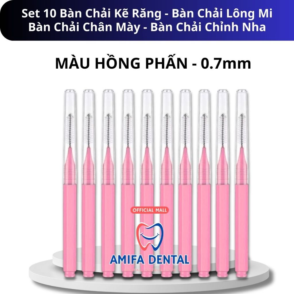 Set 10 Bàn Chải Kẽ Răng, Cọ Chải Mi, Lược Chải Lông Mày Mini, Bàn Chải Chỉnh Nha, Chải Uốn Mi, Chải Gắn Mi Giả