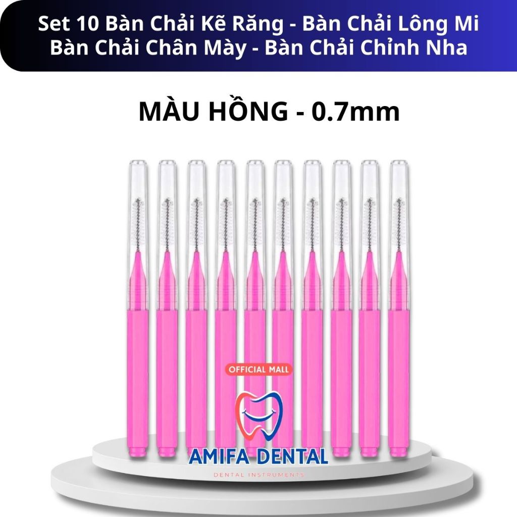 Set 10 Bàn Chải Kẽ Răng, Cọ Chải Mi, Lược Chải Lông Mày Mini, Bàn Chải Chỉnh Nha, Chải Uốn Mi, Chải Gắn Mi Giả