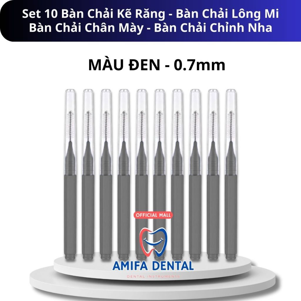 Set 10 Bàn Chải Kẽ Răng, Cọ Chải Mi, Lược Chải Lông Mày Mini, Bàn Chải Chỉnh Nha, Chải Uốn Mi, Chải Gắn Mi Giả