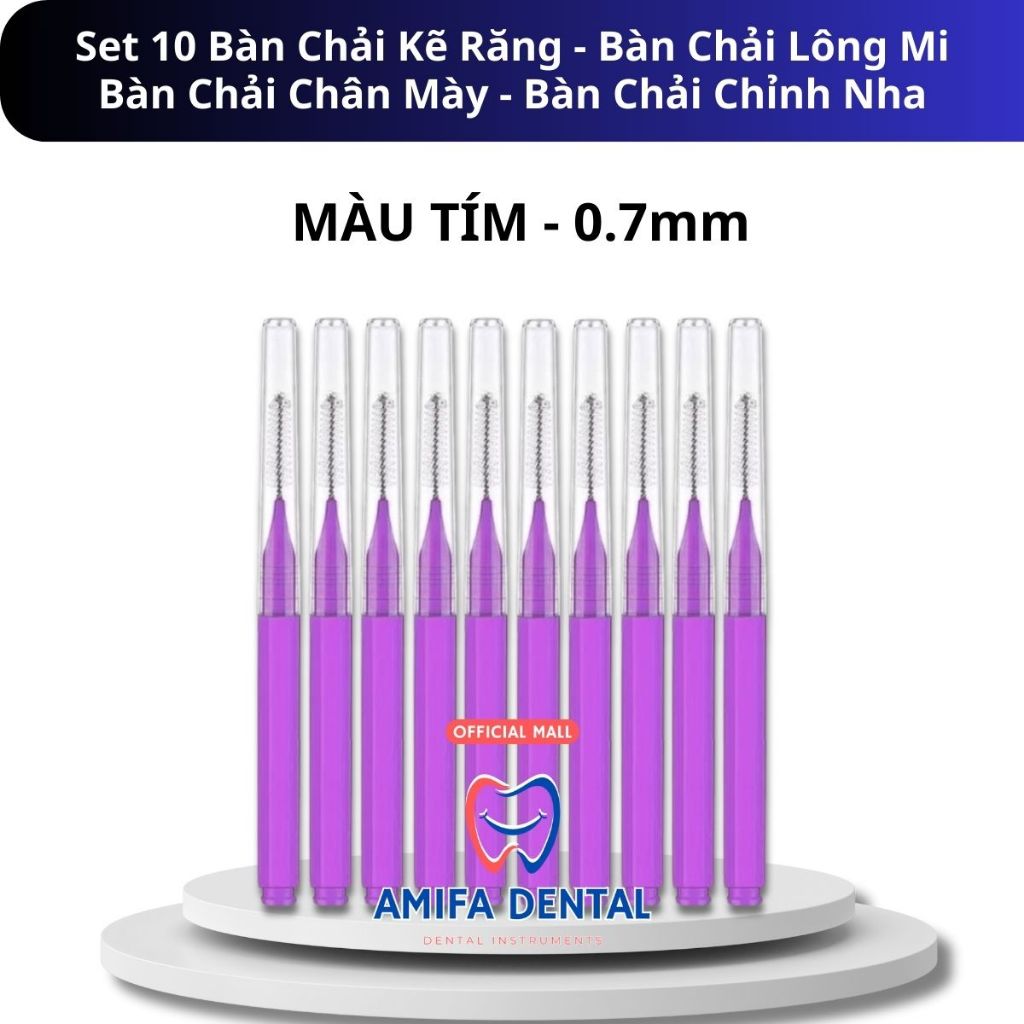 Set 10 Bàn Chải Kẽ Răng, Cọ Chải Mi, Lược Chải Lông Mày Mini, Bàn Chải Chỉnh Nha, Chải Uốn Mi, Chải Gắn Mi Giả