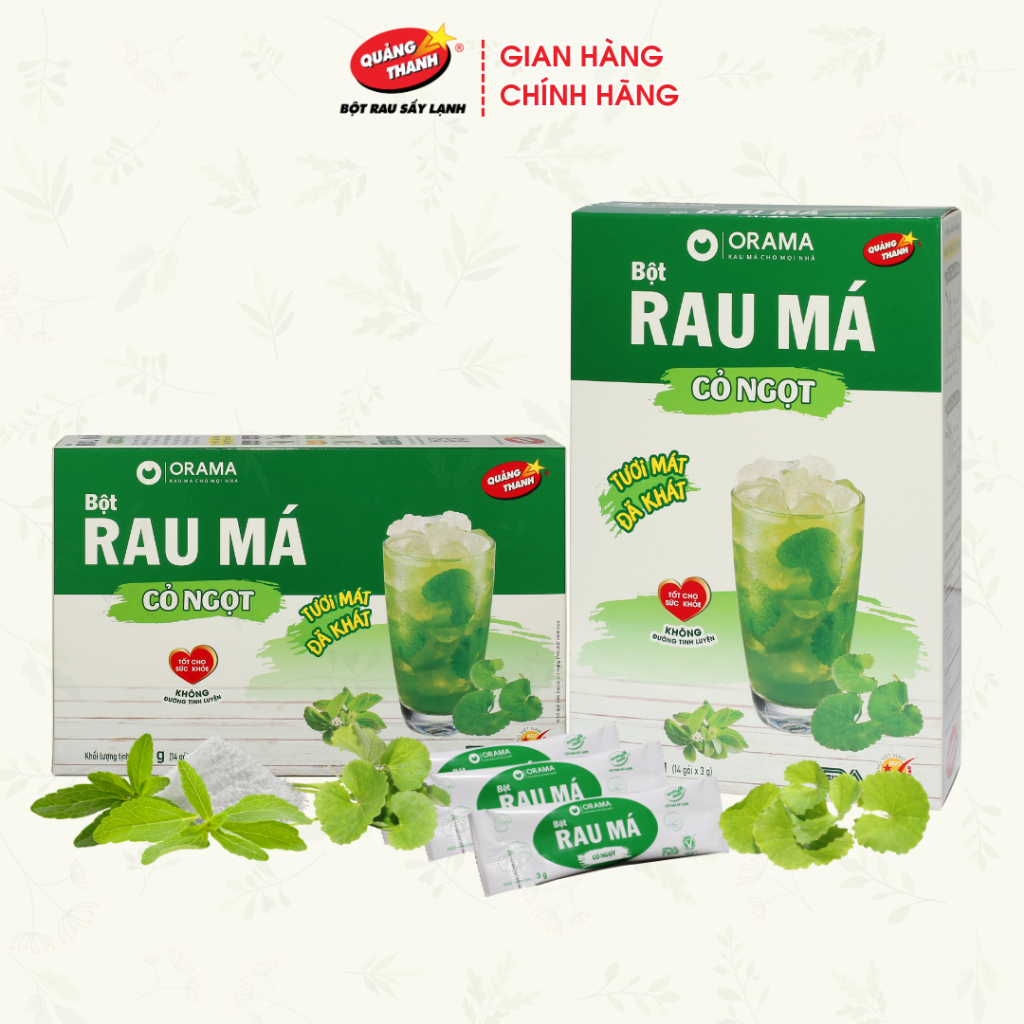 Product image Hộp Bột Rau Má Cỏ Ngọt ORAMA – Đường 0 calo ( 3g x 14 gói/ hộp) 4
