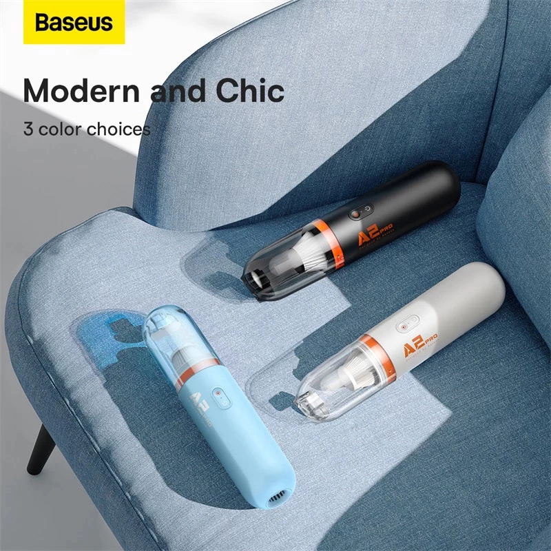 Máy Hút Bụi Mini Cầm Tay BASEUS A2 Pro Lực Hút 6000Pa Màng Lọc HEPA Dùng Trong Nhà Văn Phòng Xe Hơi