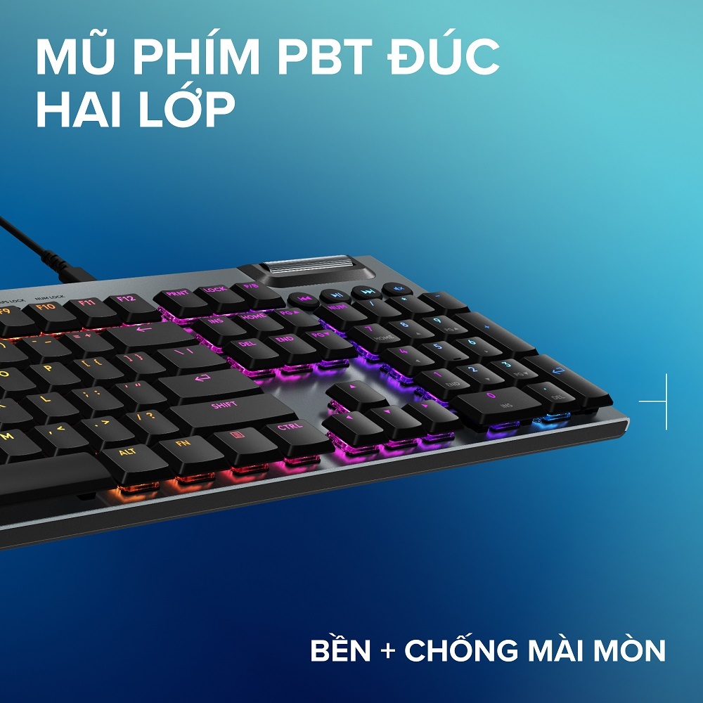 Bàn phím cơ Gaming có dây Lowprofile Logitech G G915 X Fullsize, Mũ phím PBT, nút lập trình, RGB | BigBuy360 - bigbuy360.vn