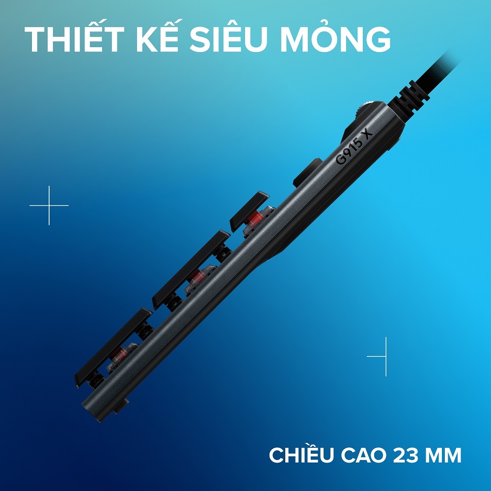 Bàn phím cơ Gaming có dây Lowprofile Logitech G G915 X Fullsize, Mũ phím PBT, nút lập trình, RGB | BigBuy360 - bigbuy360.vn