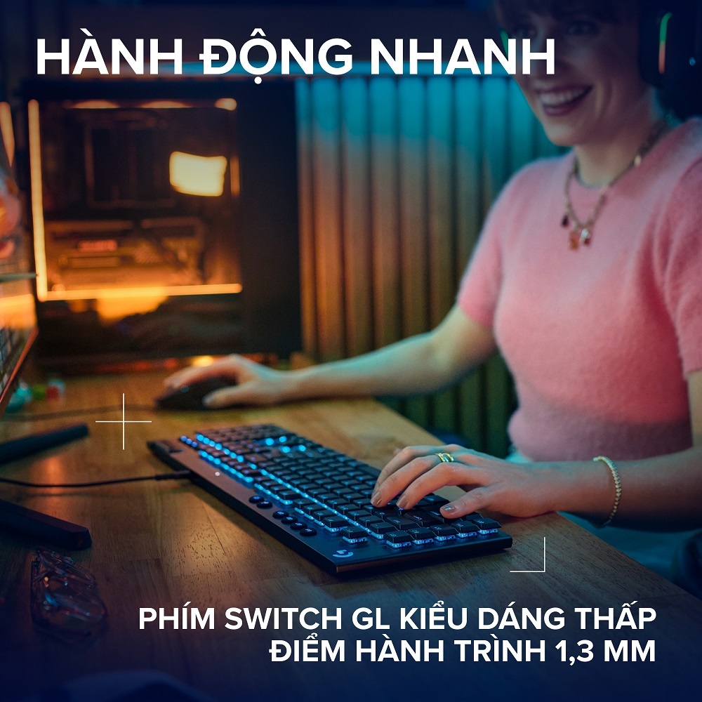 Bàn phím cơ Gaming có dây Lowprofile Logitech G G915 X Fullsize, Mũ phím PBT, nút lập trình, RGB | BigBuy360 - bigbuy360.vn