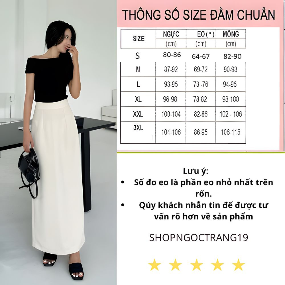 Chân Váy Xuông 88cm Xẻ Tà Sau Phối Túi 2 Bên Thời Trang Công Sở 2024 SHOPNGOCTRANG19 CV58