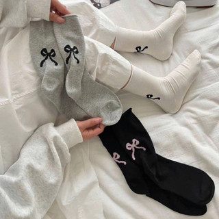 Sét 10 đôi tất nơ cổ cao, màu trơn xinh iu 🌸 tuyển sỉ🌸