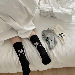 Sét 10 đôi tất nơ cổ cao, màu trơn xinh iu 🌸 tuyển sỉ🌸