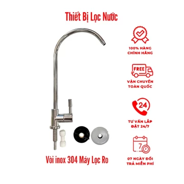 Vòi máy lọc RO inox 304 Cút Nối Nhanh dây ống 6 Phù Hợp Cho Mọi Loại Máy Lọc Ro Gia Đình