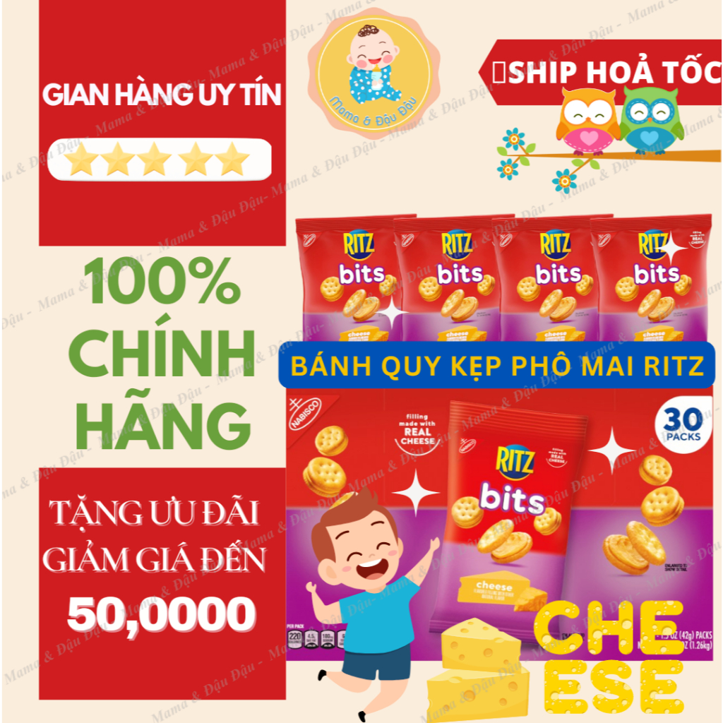 [Mẫu mới]Bánh quy RITZ BITs CHEESE kẹp phô mai siêu ngon | Shopee Việt Nam