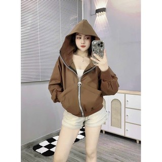 ÁO KHOÁC NỈ NGẮN DÂY KÉO TO ĐÙNG CÓ TÚI TRONG PHONG CÁCH TRẺ TRUNG NỔI BẬT THỜI TRANG