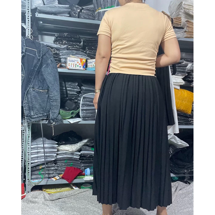 CHÂN VÁY XẾP LY DÀI BIGSIZE / chân váy li bigsize dài 83 cm/ chán váy maxi bigsize dài 83cm