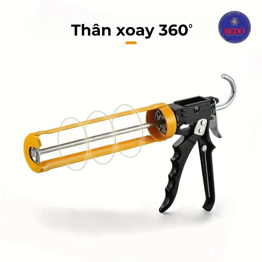 Súng Bắn Keo Silicon Cầm Tay BEDO Hợp Kim Nhôm Chắc Chắn Thi Công Keo Silicon Mượt Chính Xác