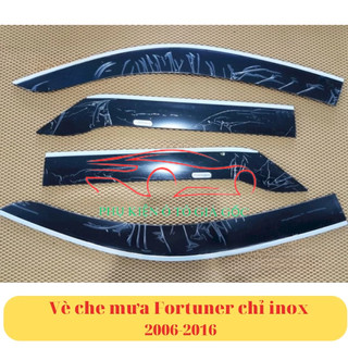 Vè che mưa xe Toyota Fortuner 2006 - 2015, 2017 - 2025 Chỉ INOX cao cấp, dày dặn, sáng bóng