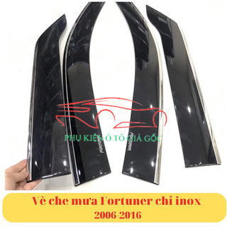 Vè che mưa xe Toyota Fortuner 2006 - 2015, 2017 - 2025 Chỉ INOX cao cấp, dày dặn, sáng bóng