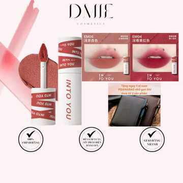 INTO YOU Son Kem Bùn Mờ Lì Lâu Trôi Môi và Má Hồng Kép 2.2g