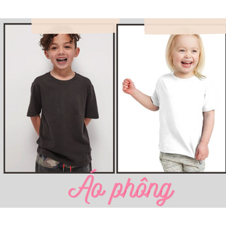 (Xả kho) Áo phông ngắn tay bé trai, bé gái cổ tròn 100% cotton thấm hút mồ hôi hàng xuất dư xịn